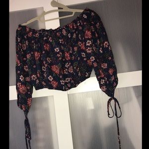 flowy floral pants and cropped set